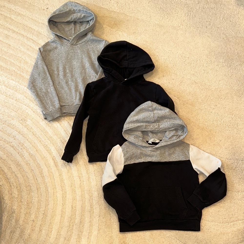 Kids Gray and Black Hoodie Set